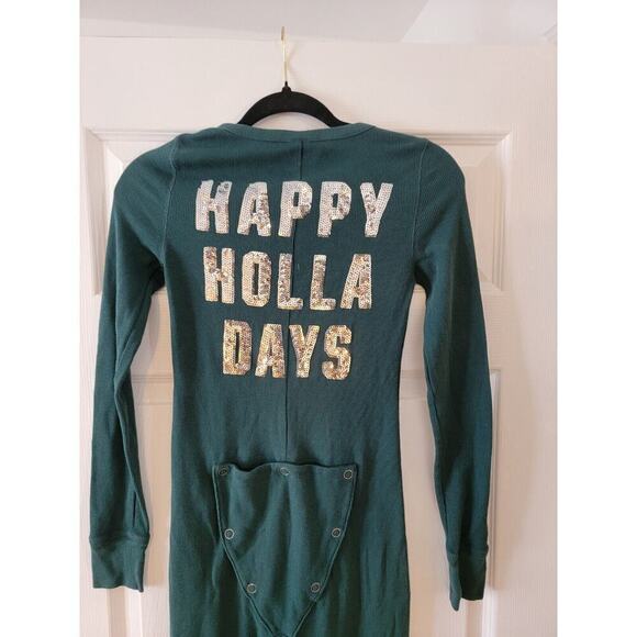 Victorias Secret Pink One piece pajama XS Bling Long Jane Thermal Holla Days - Picture 7 of 10